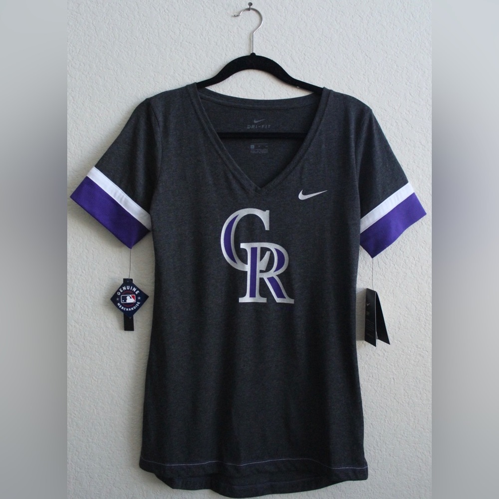 Women's Colorado Rockies Nike V-Neck T-Shirt